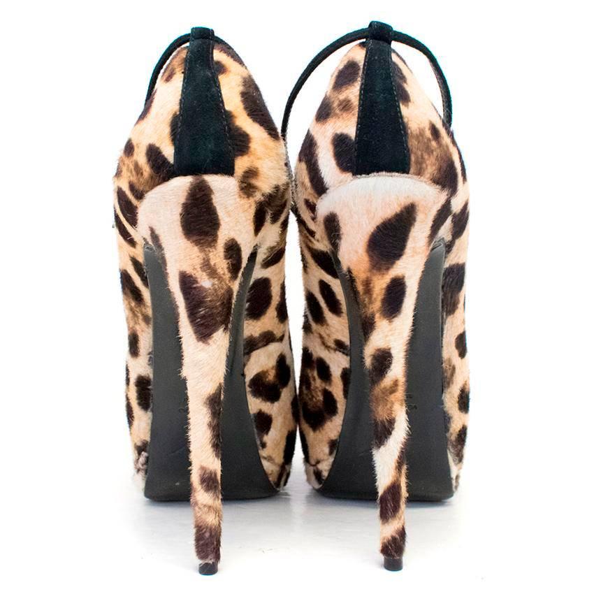 giuseppe zanotti leopard print calf hair pumps