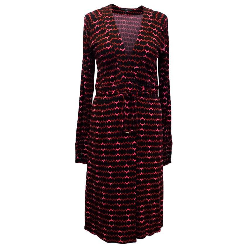  Gucci Multicolour Geometric Patterned Wrap Dress For Sale