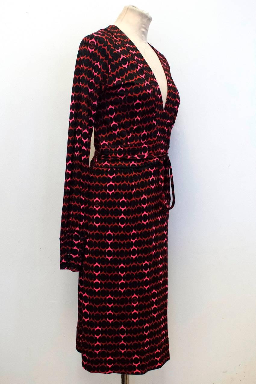  Gucci Multicolour Geometric Patterned Wrap Dress For Sale 2