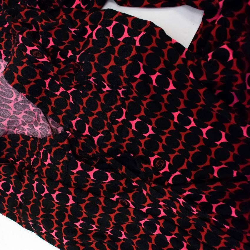  Gucci Multicolour Geometric Patterned Wrap Dress For Sale 3