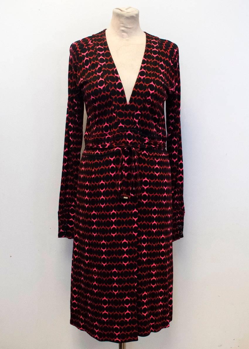  Gucci Multicolour Geometric Patterned Wrap Dress For Sale 5