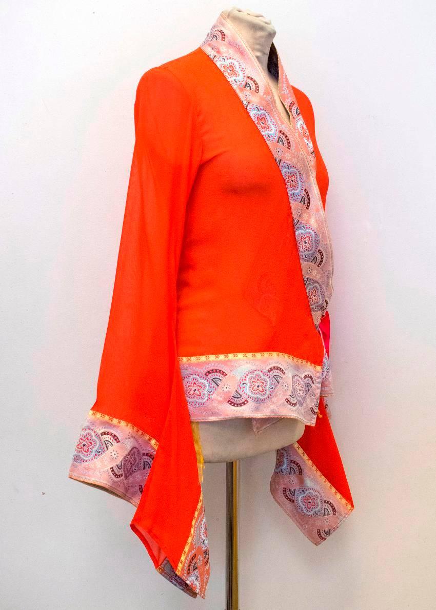  Etro Orange Kimono Top  In Good Condition For Sale In London, GB