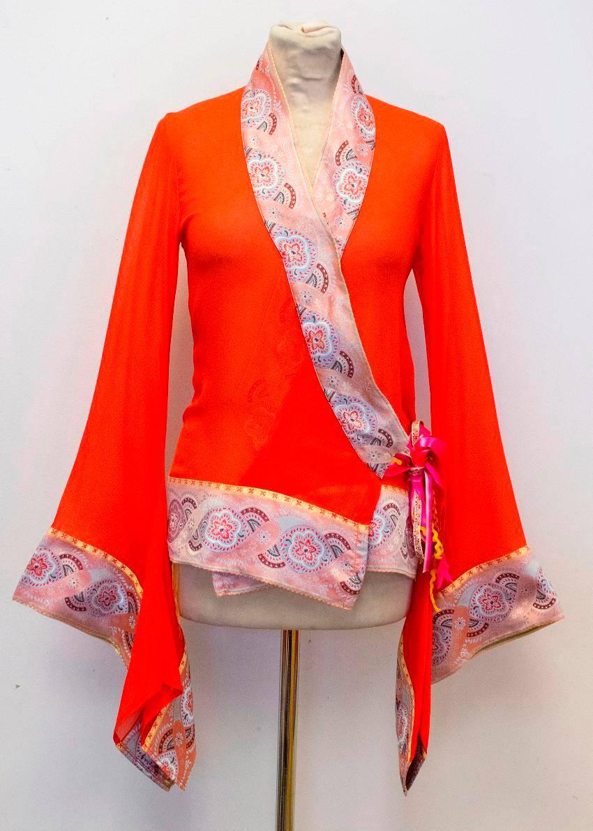  Etro Orange Kimono Top  For Sale 1