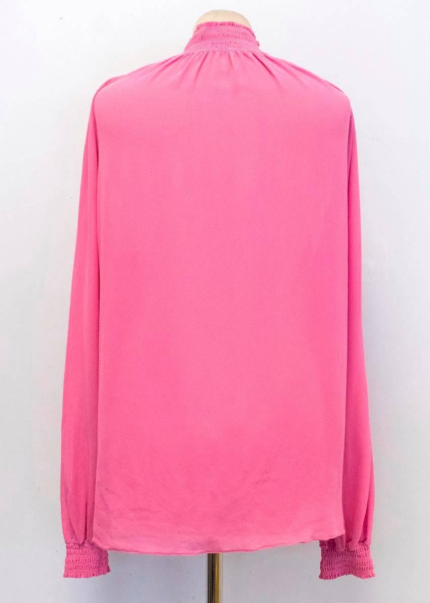 Gucci Pink Funnel Neck Blouse For Sale 4