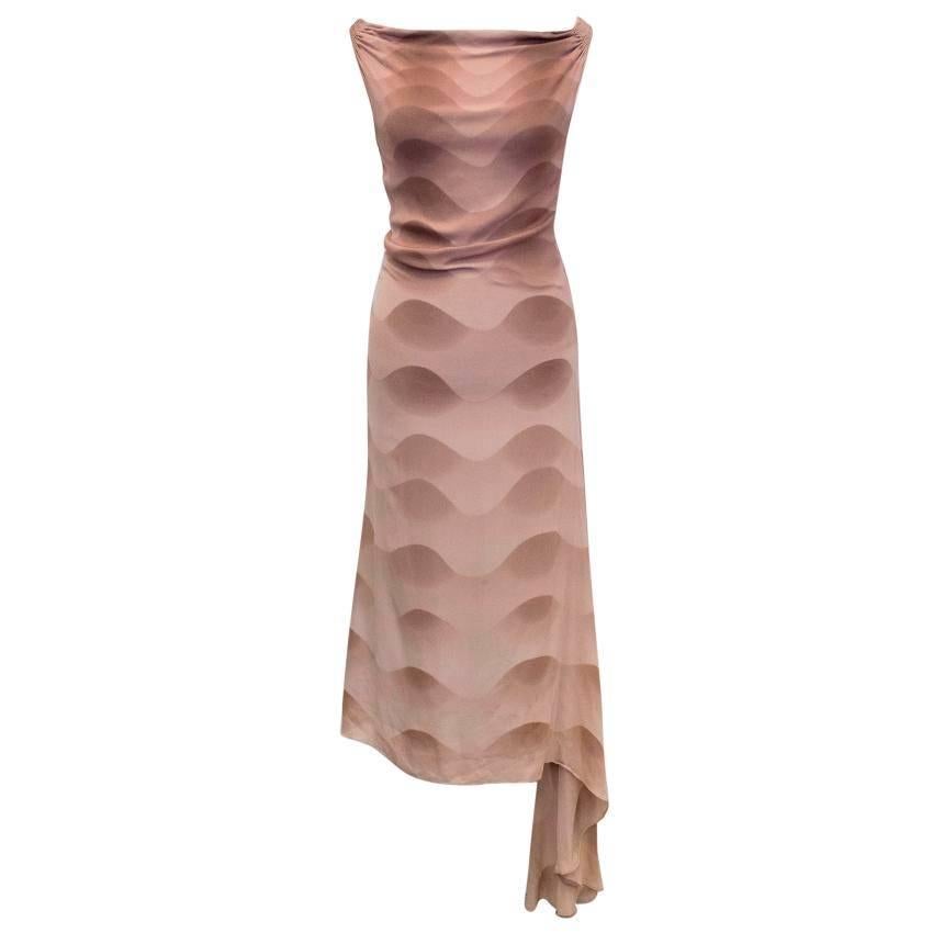 Chloe Dusky Pink Printed Silk Dress  For Sale