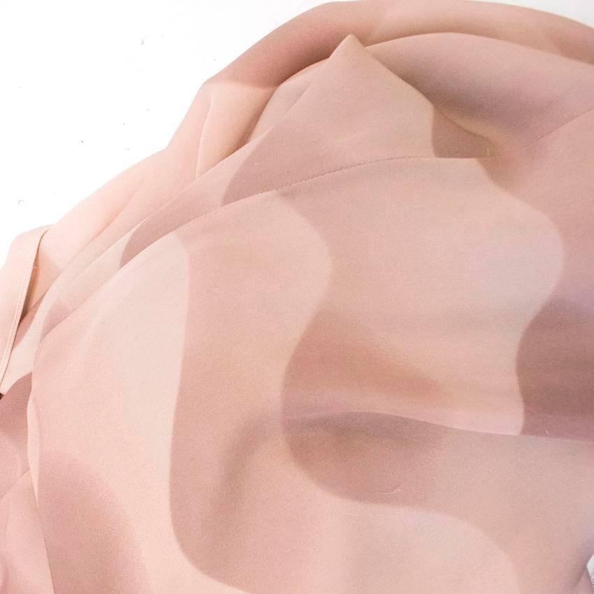 Brown Chloe Dusky Pink Printed Silk Dress  For Sale