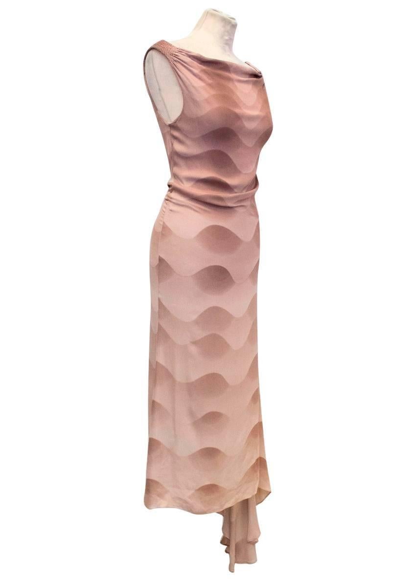 Chloe Dusky Pink Printed Silk Dress  For Sale 3
