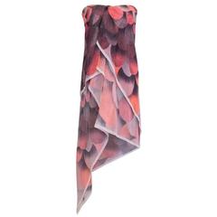 Roland Mouret Bandeau Orange Printed Chiffon Dress 9