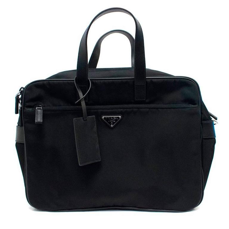 Prada Men's Black Nylon Briefcase For Sale at 1stDibs prada nylon