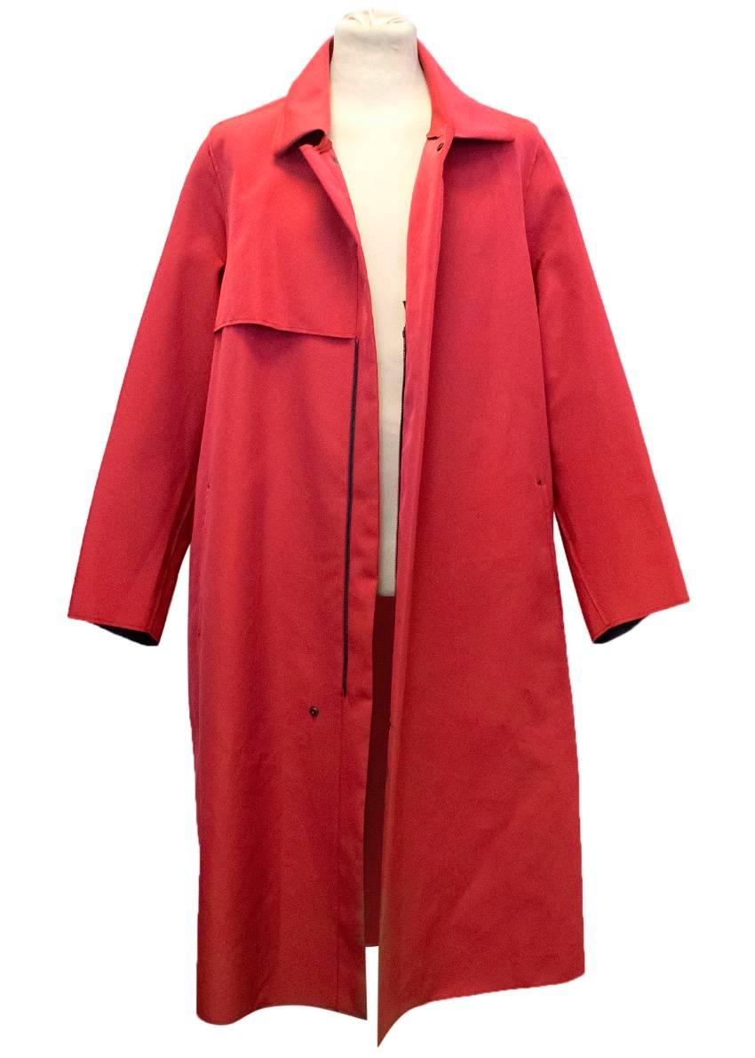 Lanvin Men's Red Trench Overcoat For Sale 1