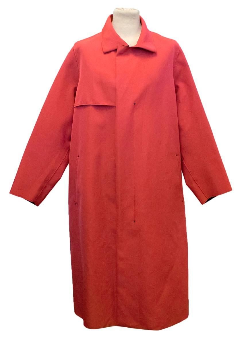Lanvin Men's Red Trench Overcoat For Sale 6