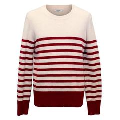 Valentino Men's Cashmere and Wool Blend Burgundy Striped Jumper 