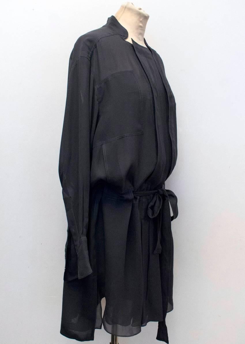 Isabel Marant Grey Silk Shirt Dress  For Sale 3