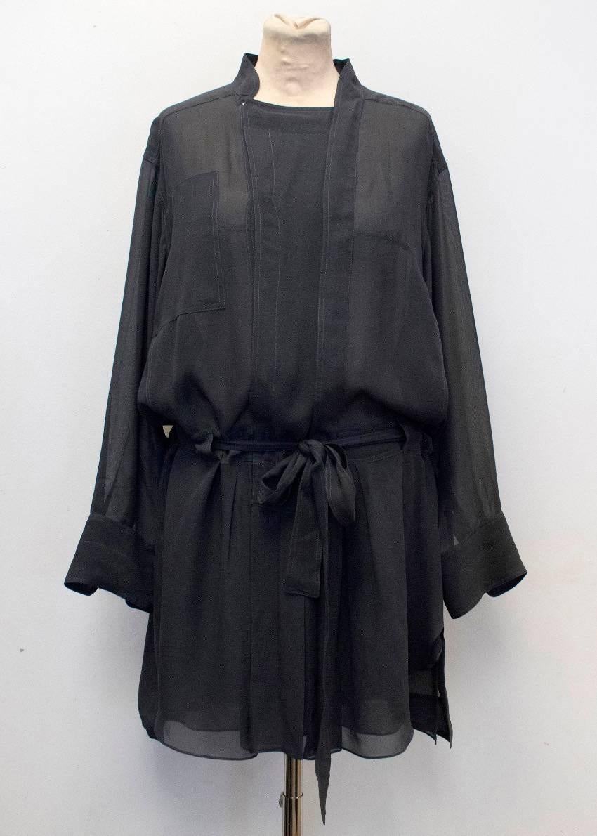 Isabel Marant Grey Silk Shirt Dress  For Sale 2