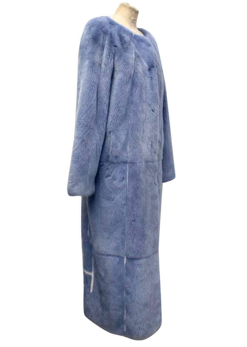 Gray PA5H Long Periwinkle Mink Fur Coat