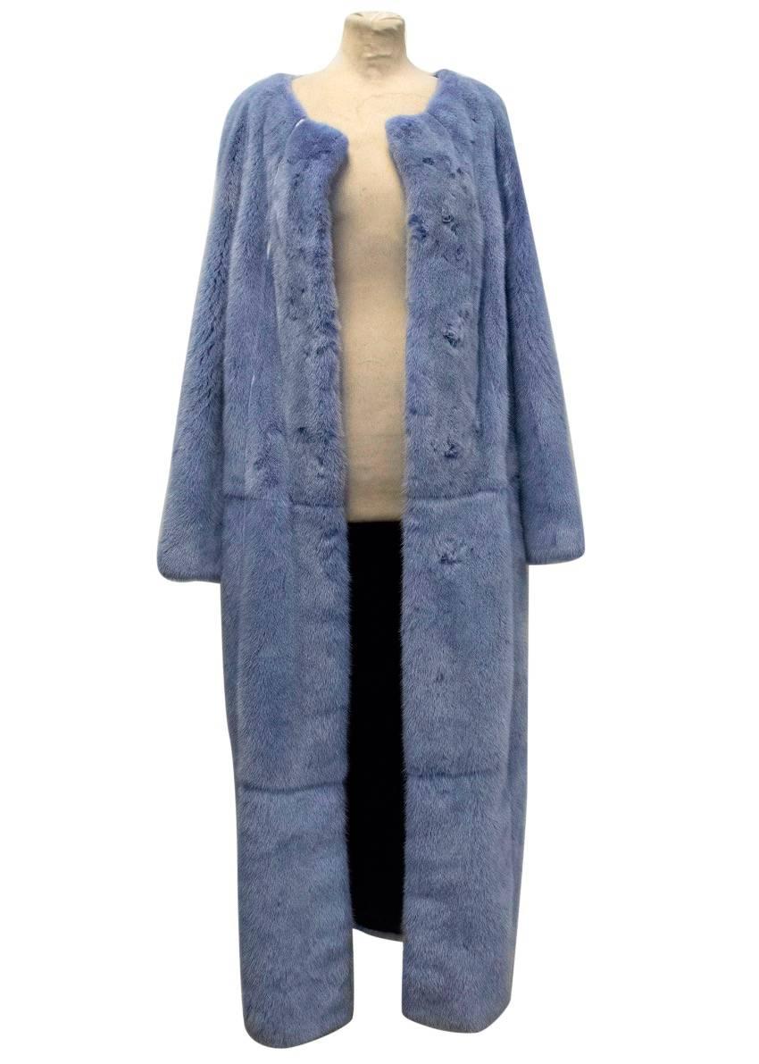 Women's PA5H Long Periwinkle Mink Fur Coat