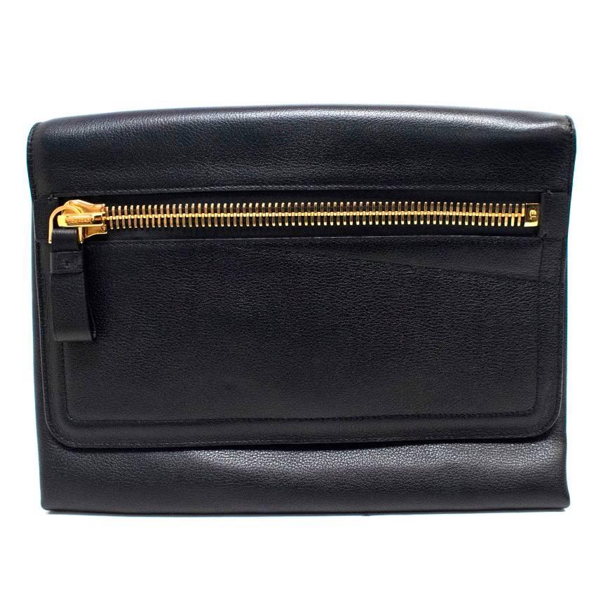 Tom Ford Black Leather Clutch For Sale
