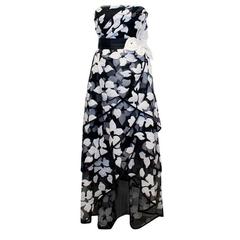 Marc Jacobs Black and White Gown with Applique Flowers 11