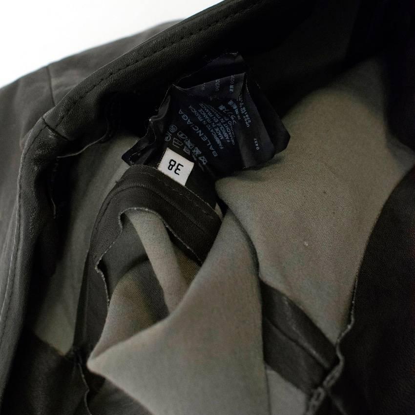 Black Balenciaga Dark Brown Leather Trousers For Sale