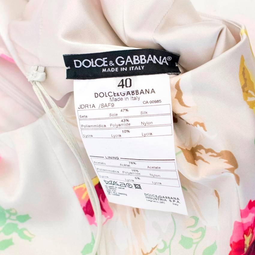 Dolce & Gabbana Floral Silk Pencil Dress  In New Condition In London, GB