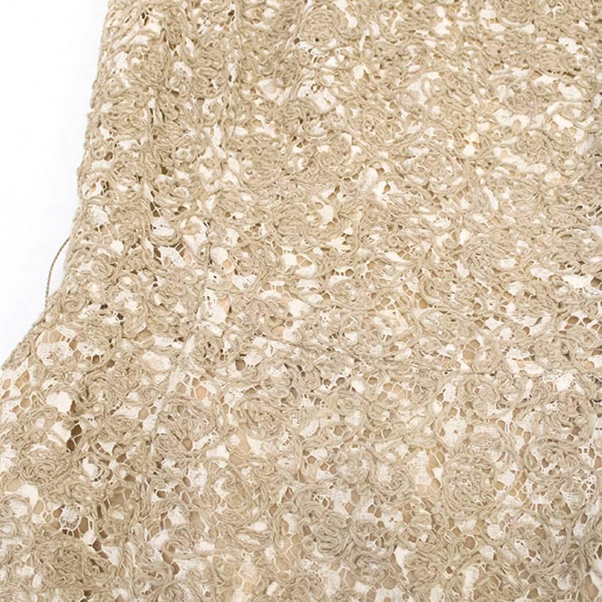 Women's Michael Kors Textured Beige Cotton-Linen Dress For Sale