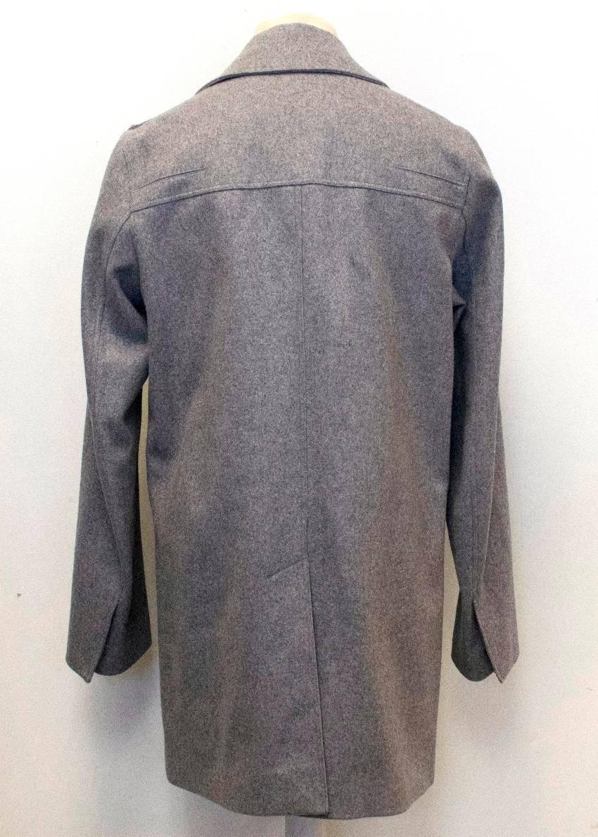 Gray Christian Dior Men's Grey Wool Coat  For Sale