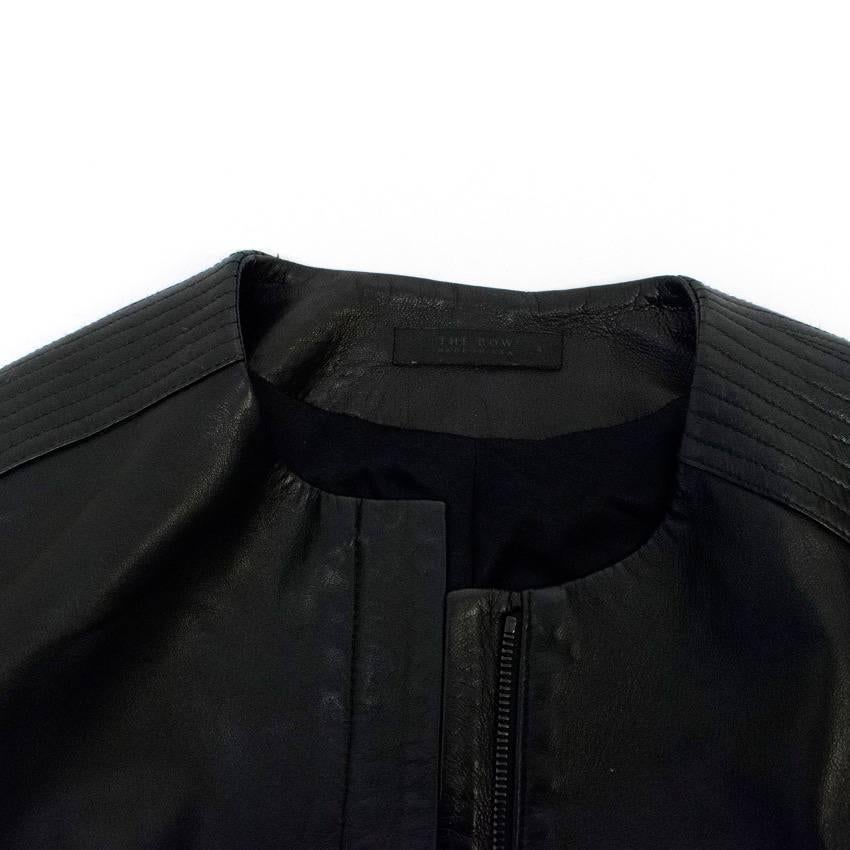The Row Black Leather Jacket For Sale 1