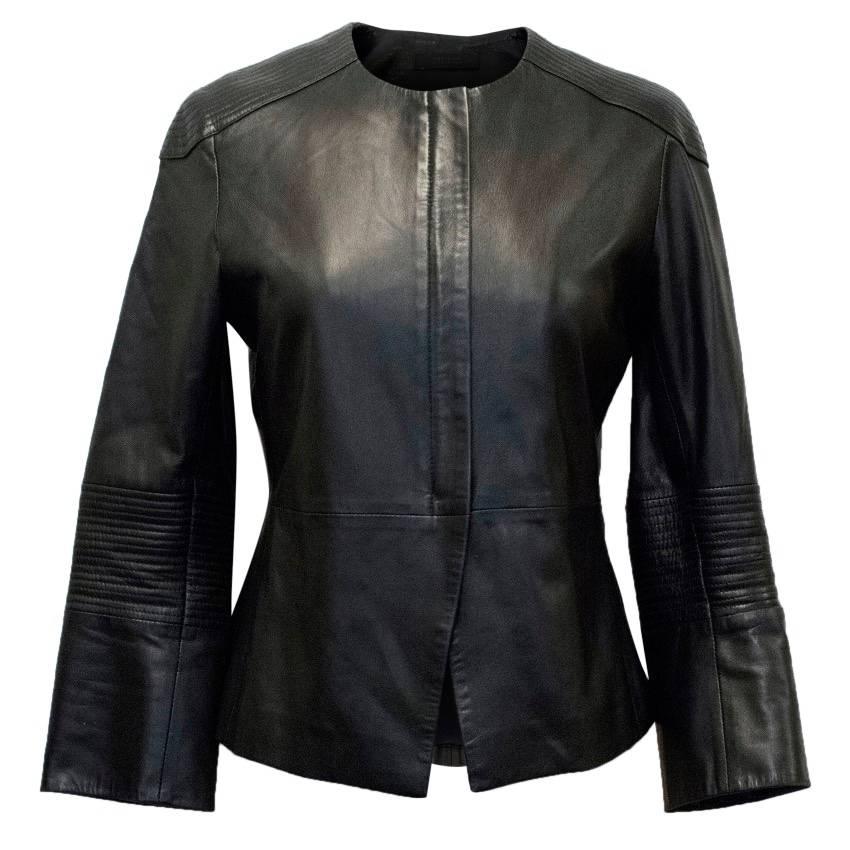 The Row Black Leather Jacket For Sale