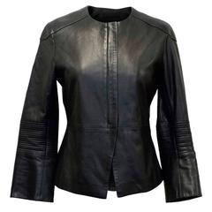 The Row Black Leather Jacket