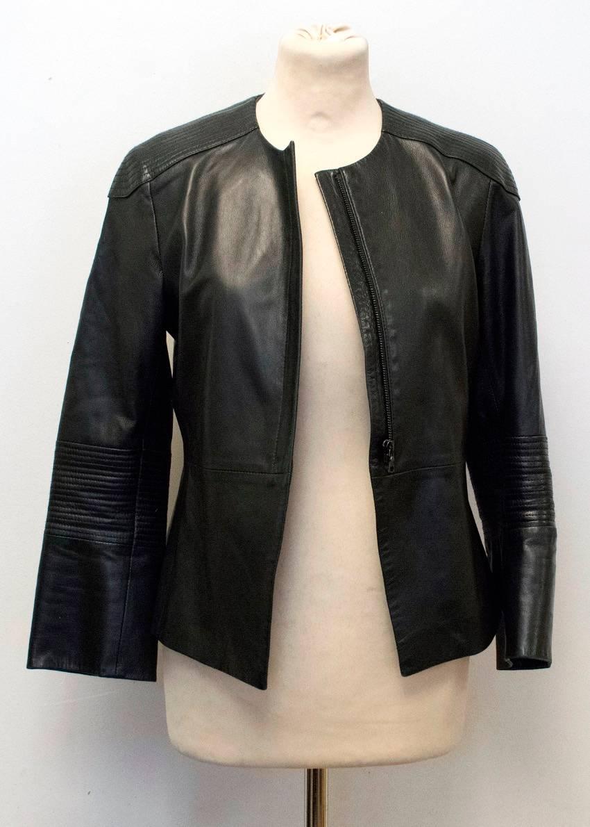 The Row Black Leather Jacket For Sale 4