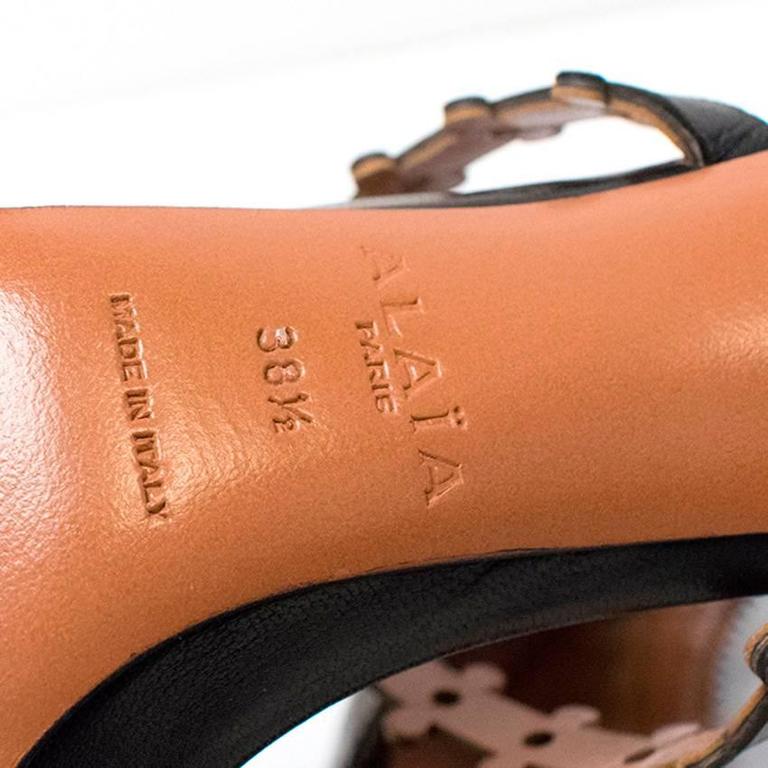 Alaia Black Laser Cut Heels For Sale at 1stDibs
