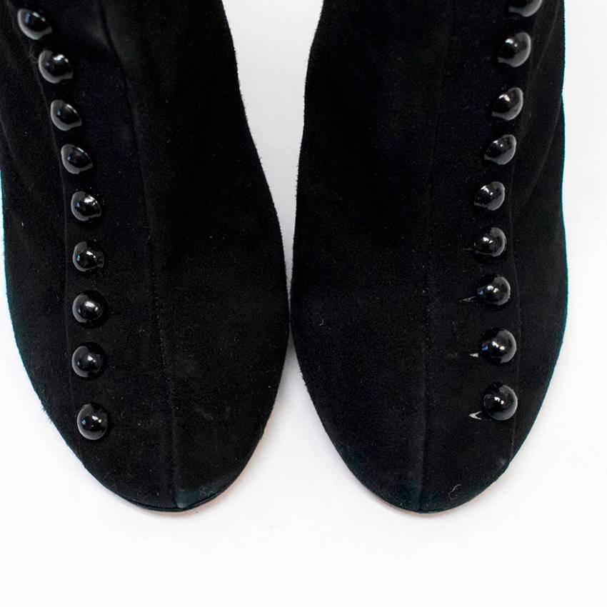 Alaia Black Suede Studded Ankle Boots  For Sale 4