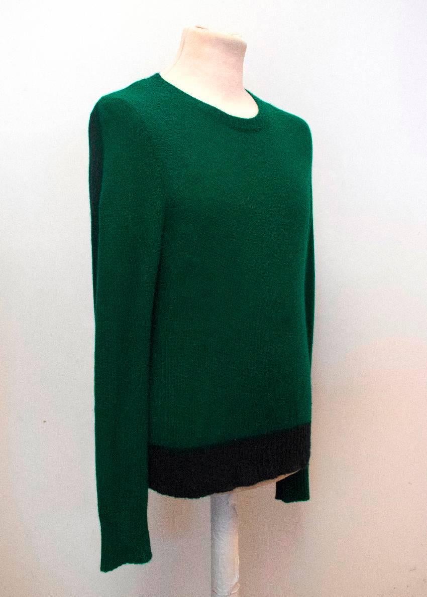 Valentino Men's Botttle Green and Navy Cashmere Jumper  In Excellent Condition For Sale In London, GB