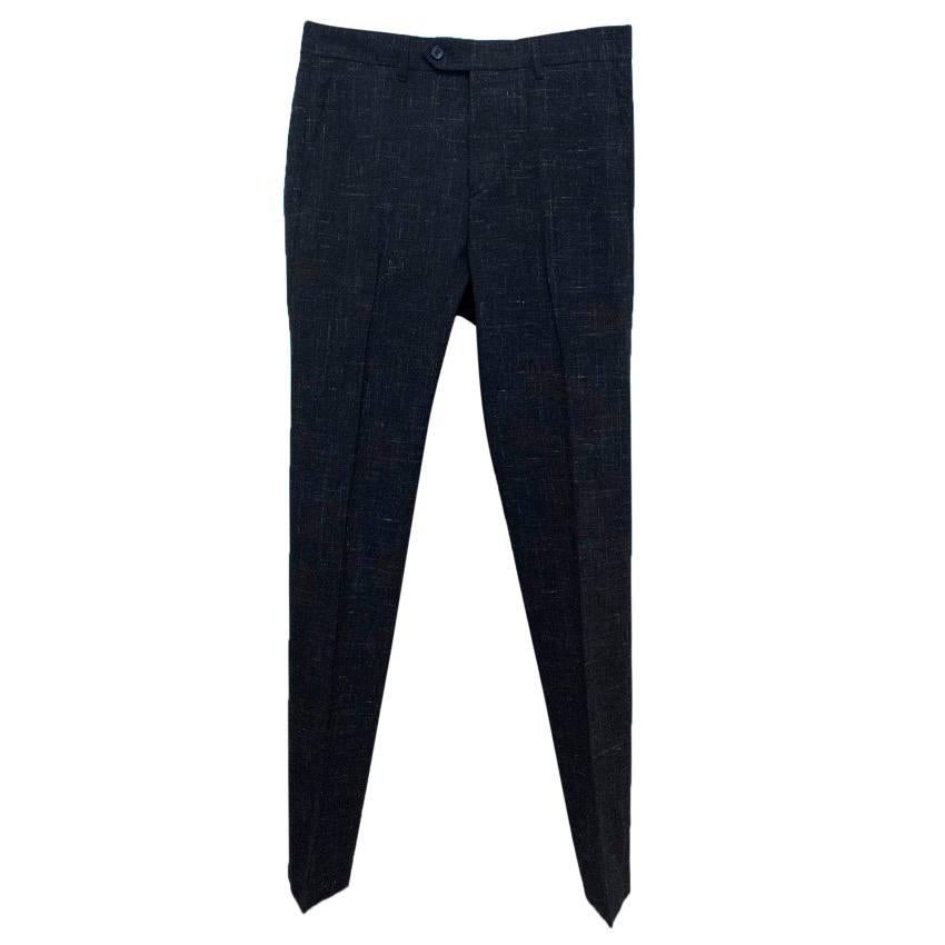 Black  Acne Men's Navy Blue Wool Jacket and Trousers For Sale