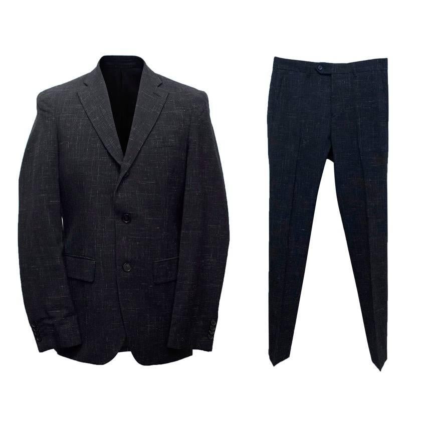  Acne Men's Navy Blue Wool Jacket and Trousers For Sale