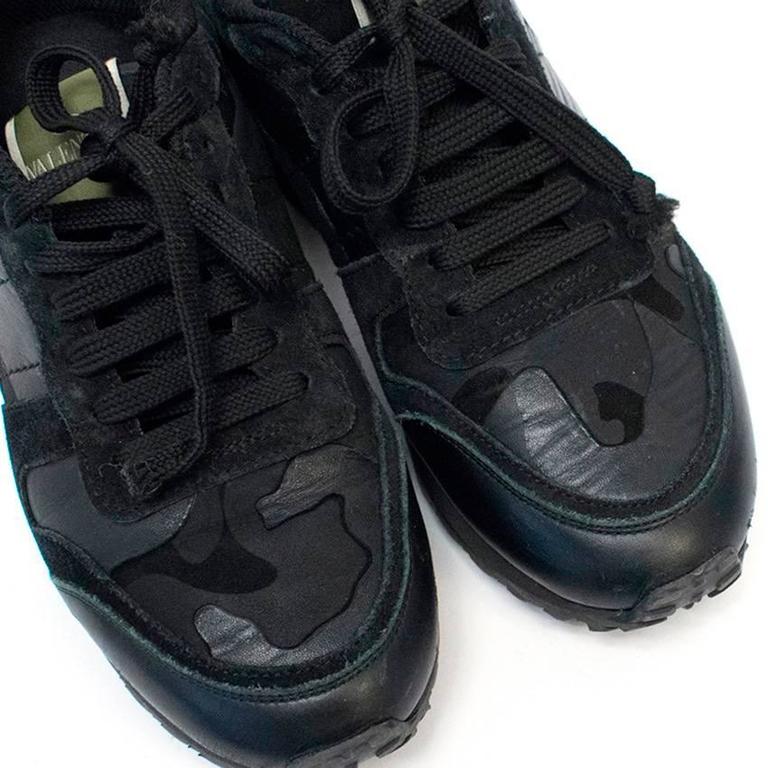 Valentino Black Camo Rockrunner Trainers For Sale at 1stDibs | valentino  black rockrunner