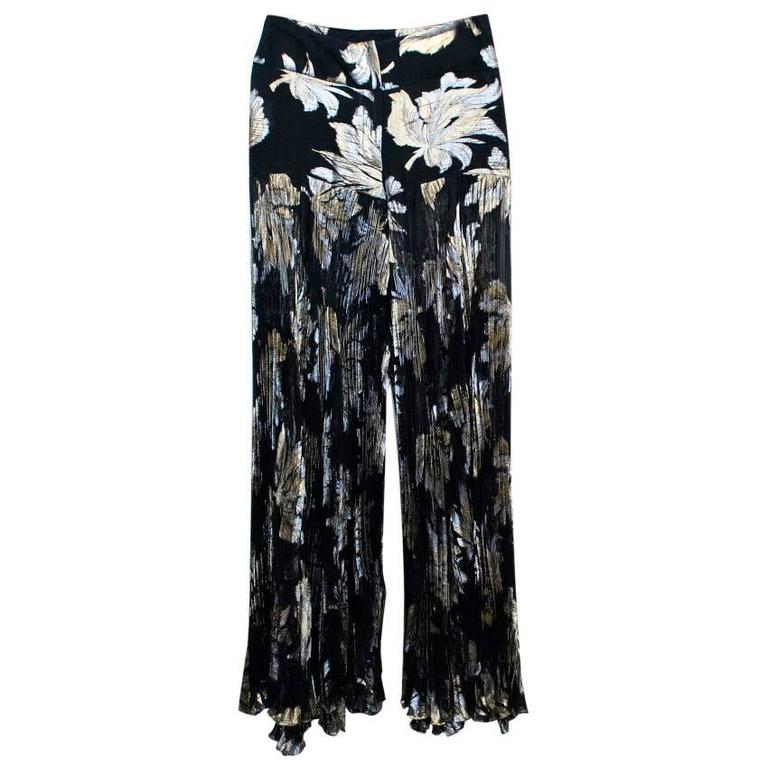 Dolce and Gabbana Black Trousers with Metallic Accents For Sale at 1stDibs