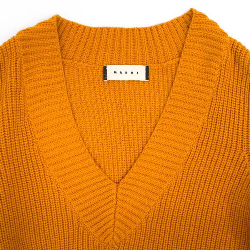 Marni Men's Mustard Yellow Knitted Jumper  For Sale 1
