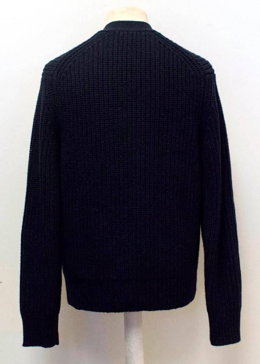 Acne Men's Navy Cable Knitted Cardigan  For Sale 4