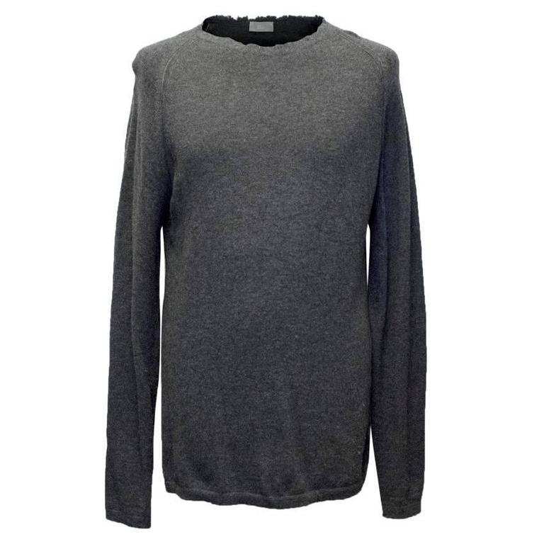 Dior Men's Grey Wool Distressed Jumper For Sale at 1stDibs | christian ...