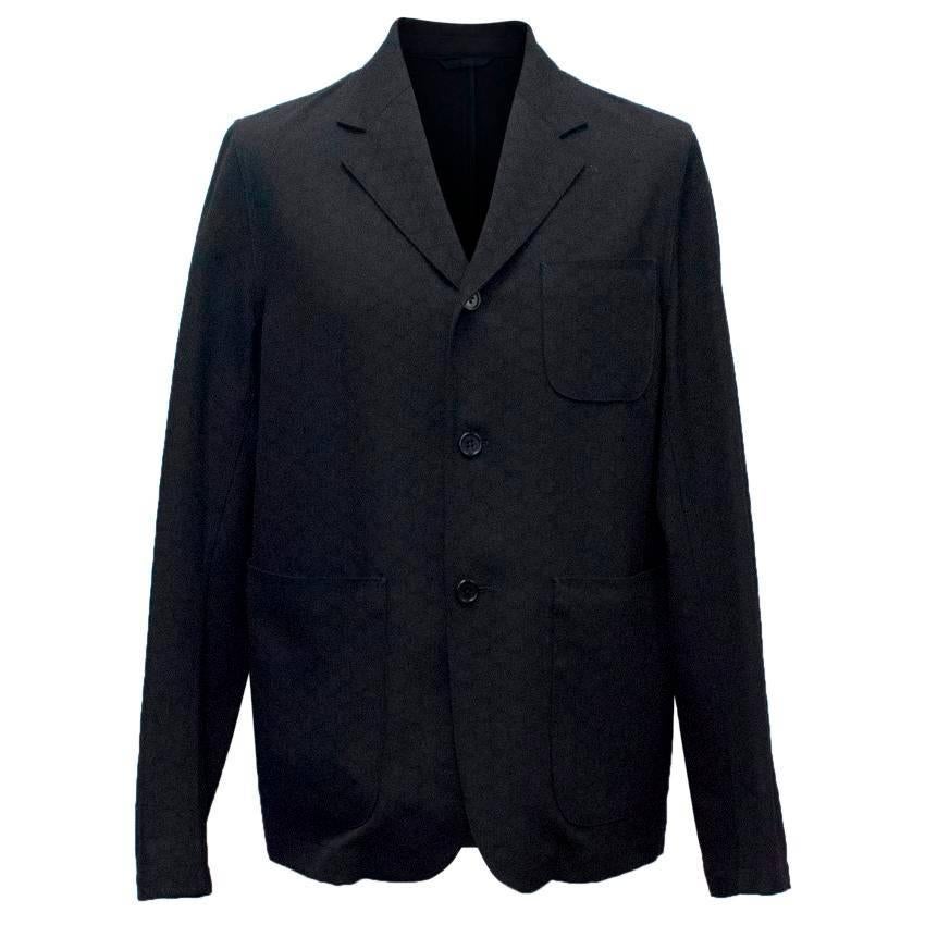 Marni Men's Black Jacquard Wool Blazer  For Sale
