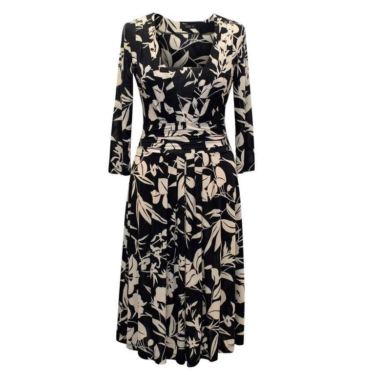 Etro Black and White Printed Dress For Sale at 1stDibs