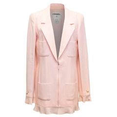 Chanel Nude Pink Jacket/Short Coat with Ruffled Cuffs and Hem 