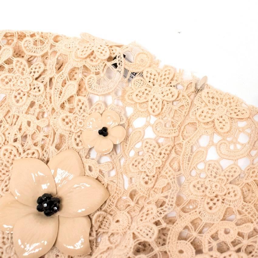 Dolce & Gabbana Nude Lace Top and Skirt 1