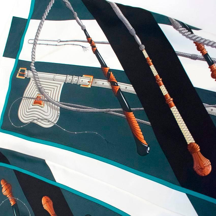 Hermes Patterned Silk Wrap Scarf Top For Sale 2