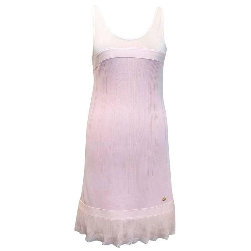 Chanel Pink and White Sleeveless Dress