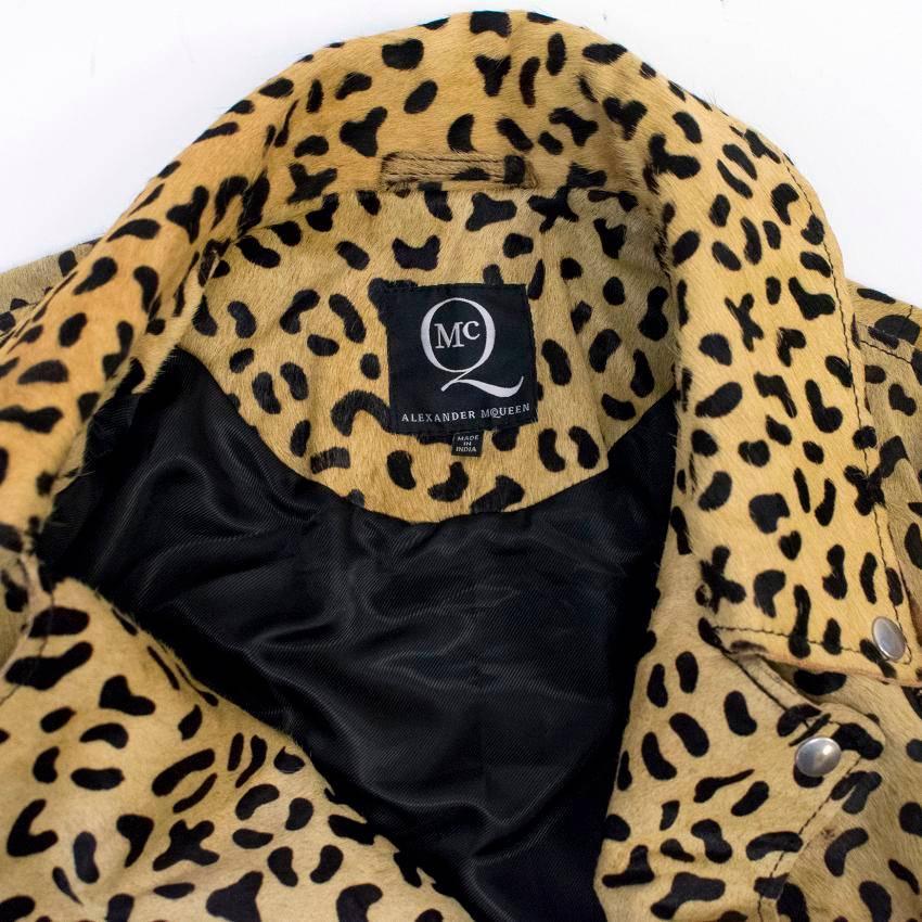 McQ Alexander Mcqueen Printed Calf Hair Jacket In Excellent Condition For Sale In London, GB