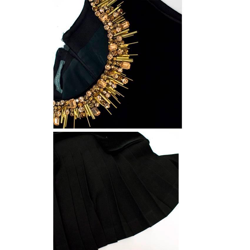 Alexander McQueen Velvet and Wool Black Dress with Embellishment For Sale 1
