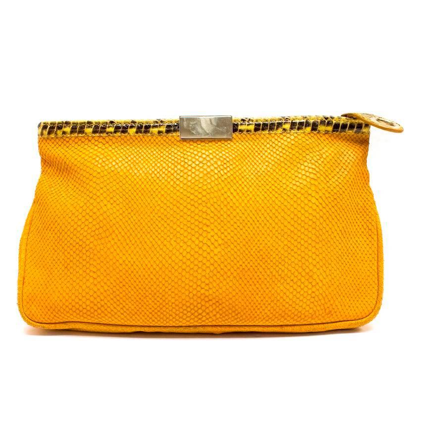 Jimmy Choo Yellow Leather and Snakeskin Clutch 2