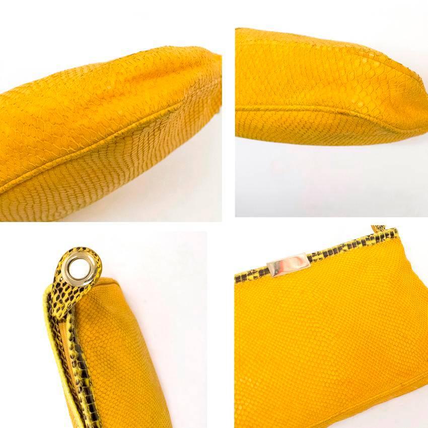 Jimmy Choo Yellow Leather and Snakeskin Clutch 4